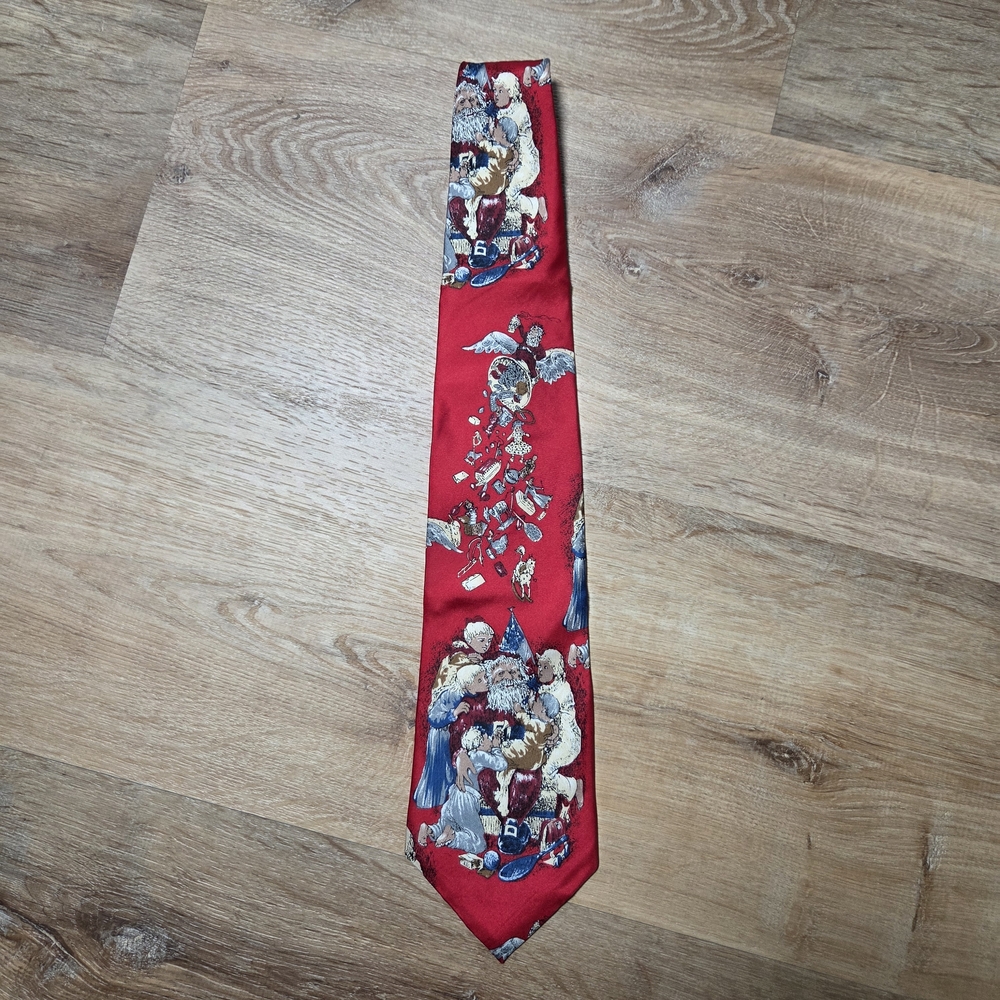 Wembley Vintage Christmas Holiday Old World Santa Necktie 100% Silk